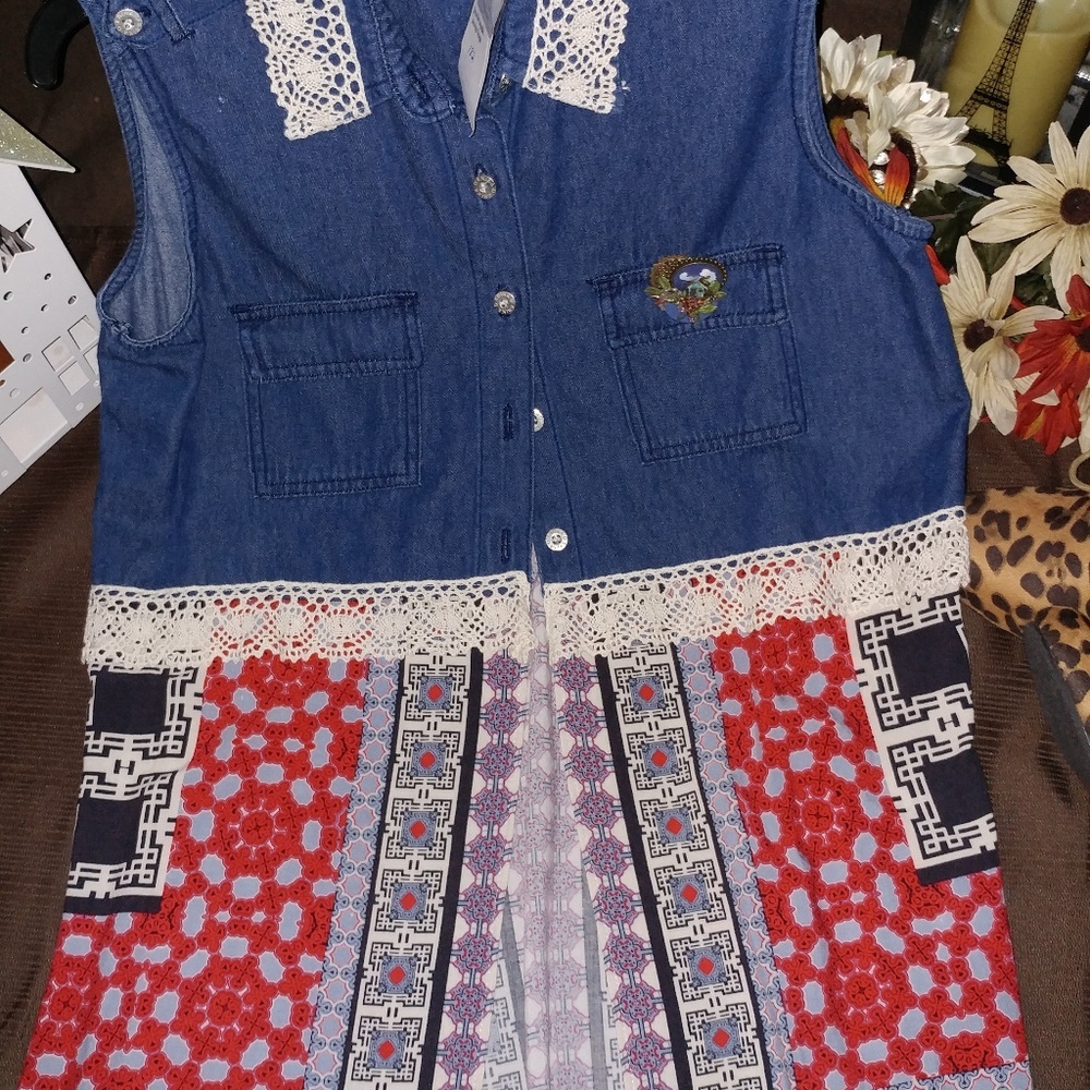 182 jeaniemade size medium jean vest